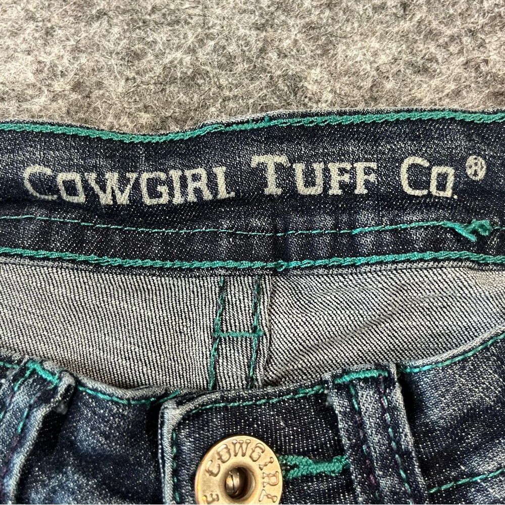 Cowgirl Tuff Co Embroidered Bootcut Jeans Size 24x35 Stretch Western Cowgirl Y2K - Picture 9 of 16